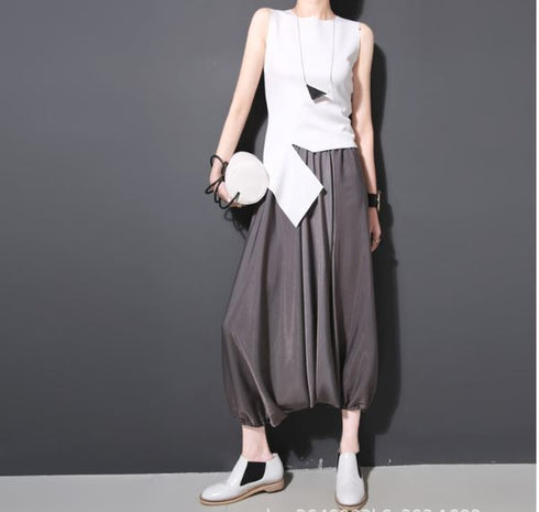 ガウチョパンツ サルエルパンツ アラジンパンツ グレー ブラック ゆったり /レディース モレビー|モード系ファッションブランド