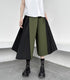 プリーツハーフパンツ アシンメトリークロップドパンツ バイカラー /レディース モレビー|モード系ファッションブランド