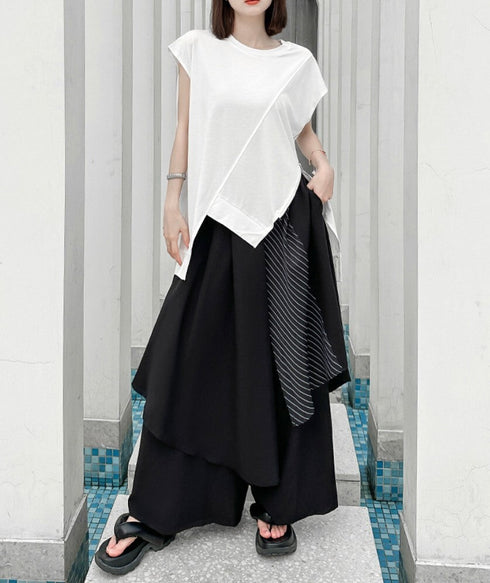 アシンメトリーストライプ袴パンツ /ユニセックス モレビー|モード系ファッションブランド