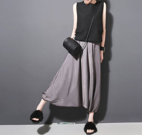 ガウチョパンツ サルエルパンツ アラジンパンツ グレー ブラック ゆったり /レディース モレビー|モード系ファッションブランド