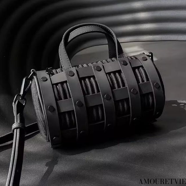 レザーハンドバッグ ショルダーバッグ ブラック 格子 /ユニセックス モレビー|モード系ファッションブランド