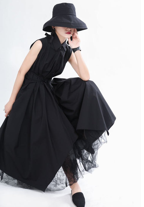 スタイリッシュノースリーブロングワンピース /レディース モレビー|モード系ファッションブランド