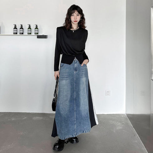 モダンブラック長袖シャツ /レディース モレビー|モード系ファッションブランド