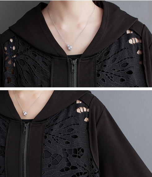 レースロングコート ブラック 黒 /レディース モレビー|モード系ファッションブランド