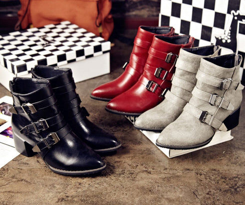 ショートブーツ ヒール スタイリッシュ /レディース モレビー|モード系ファッションブランド