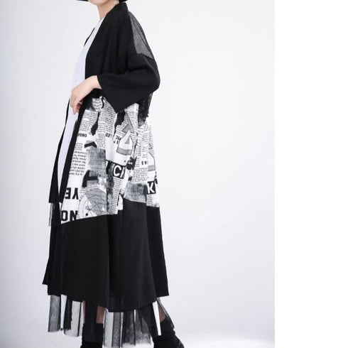 中性的 アウター ロング和風カーディガン 羽織 メッシュ /ユニセックス ・メンズ モレビー|モード系ファッションブランド