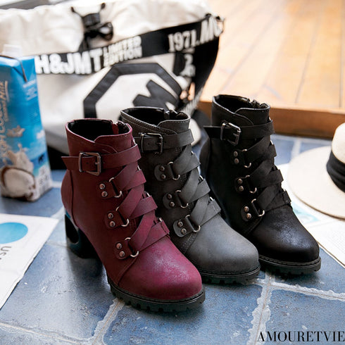 ショートブーツ レザーブーツ PU マーチンブーツ /レディース モレビー|モード系ファッションブランド