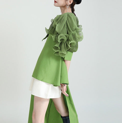 アシンメトリーモダンロングシャツ /レディース モレビー|モード系ファッションブランド