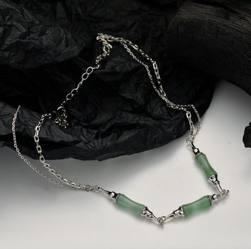 ネックレス アクセサリー シルバー 翡翠 /レディース モレビー|モード系ファッションブランド