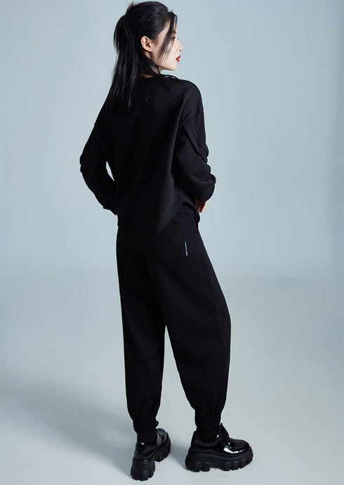 アシンメトリーブラックパーカー/スウェット スリット /レディース モレビー|モード系ファッションブランド