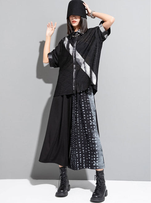 シースルー半袖シャツ/ブラウス ブラック ホワイト /レディース モレビー|モード系ファッションブランド