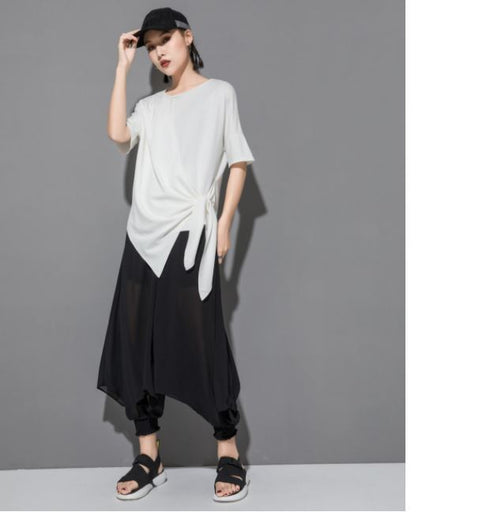 アシンメトリー半袖Tシャツ アシンメトリーカットソー /ユニセックス モレビー|モード系ファッションブランド