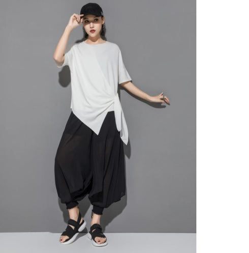 アシンメトリー半袖Tシャツ アシンメトリーカットソー /ユニセックス モレビー|モード系ファッションブランド