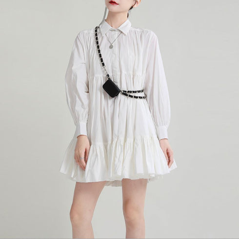 ミディ丈プリーツおしゃれワンピース /レディース モレビー|モード系ファッションブランド