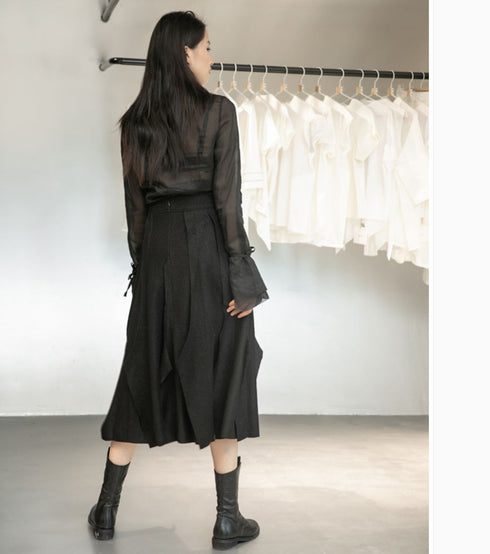 プリーツロングスカート スタイリッシュ モダン スマート /レディース モレビー|モード系ファッションブランド