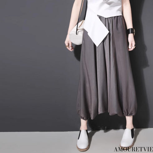 ガウチョパンツ サルエルパンツ アラジンパンツ グレー ブラック ゆったり /レディース モレビー|モード系ファッションブランド