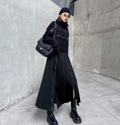 Aラインモダンロングスカート ブラック /レディース モレビー|モード系ファッションブランド