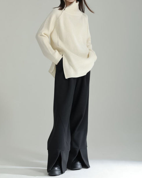 アシンメトリーゆったりセーター/ニット ビッグサイズ /レディース モレビー|モード系ファッションブランド